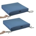 thumbnail image 4 of Classic Accessories Ravenna® Square Patio Seat Cushion Slip Cover - Durable Outdoor Cushion, Empire Blue, 25"L x 25"W x 5"Thick, 4 of 16