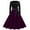 006 Purple, variant on Women's Vintage Hepburn Style Maxi Dresses Classic Long Sleeve Crew Neck A Line Flowy Dress With Belt