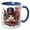 Blue/White, variant on 3drose, Cute Cat in a Hat, the Usa Flag, Flowers. Memorial Day Gift for All, 11oz Mug