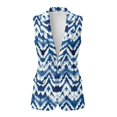thumbnail image 2 of Uorisanigo Blue Tie-Dye Women’s Sleeveless Vest Tops Open Front Waistcoat Vest for Women with Pockets Size 3XL Lightweight Blazer Vests Elegant, 2 of 7