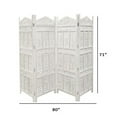 thumbnail image 4 of Aesthetically Carved 4 Panel Wooden Partition Screen/Room Divider- White, 4 of 5
