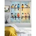 thumbnail image 3 of Bird Sheer Curtains 72 Inch Long 2 Panels, Colorful Animal Abstract Birds Light Filtering Rod Pocket Semi Sheer Curtains, Sheer Voile Drapes for Living Room Bedroom, 52"x72", 3 of 5