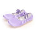 thumbnail image 4 of LLYWEY Girls Practice Dance Shoes - Toddler Girls Ballet Slippers - Big Kids Soft Lightweight Split Sole Yoga Flats Shoes with Elastic Ankle Strap, Style S-24, Purples, 3T, 4 of 6