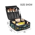 thumbnail image 3 of FORMRS Travel Makeup Bag Large Capacity Train Case Cosmetic Organizer with Adjustable Dividers, Green Celestial Serpent, 3 of 8