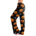thumbnail image 2 of Black Wide Leg Lounge Pants Elastic Drawstring Soft Pajama Bottoms Loose XL, 2 of 5