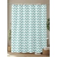 thumbnail image 4 of Shower Curtain, Striped Abstract Chevron Pattern Teal Green Line Washable Shower Curtain with Hooks Bath Decor Fabric Shower Curtains for Bathroom, Hotel, Stalls, Bathtubs, 72x84 Inch, 4 of 6