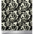 thumbnail image 1 of Soimoi Poly Georgette Fabric Leaves & Rose Flower Print Fabric by The Yard 42 Inch Wide, 1 of 1