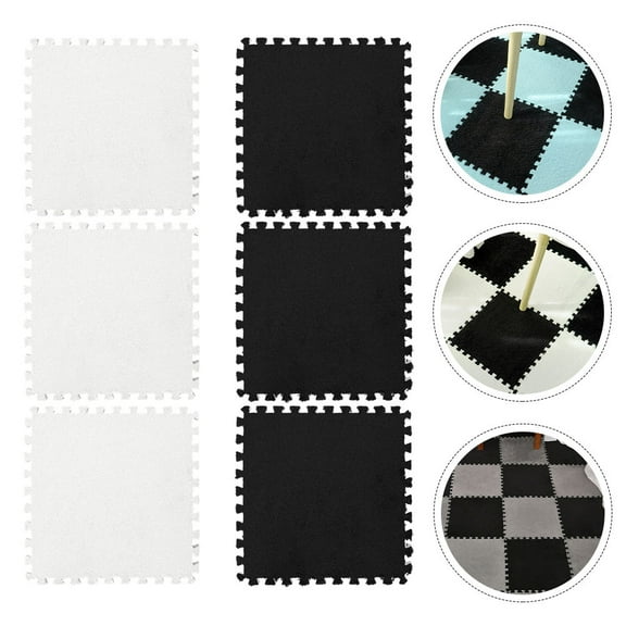 FESTFENDS 6Pcs Floor Mats for Bedrooms Bed Side Rug Washable Floor Rug 11.79X11.79in