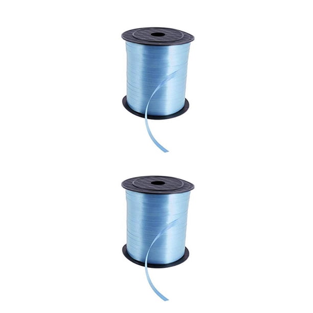 Cateissary Rollo completo de globo para rizar, envoltura de cinta, correa de carrete de plástico, manualidades decorativas, recuerdos de fiesta Azul claro 2Conjunto