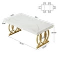 thumbnail image 3 of Tribesigns 5 ft Conference Table for 4 to 6, 63-inch Rectangle Meeting Table Modern Computer Desk with Metal Base, White and Gold, 3 of 10