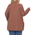 thumbnail image 4 of NISVIYA Women Plus Size Casual Sweaters Dressy Fall Winter Outerwear Coat Sweater Jacket Caramel, 4 of 7