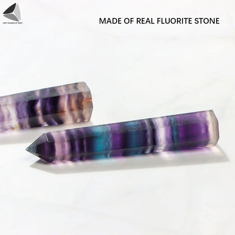  Nylon Elastic Cord Point Quartz Wand Fluorite Stone