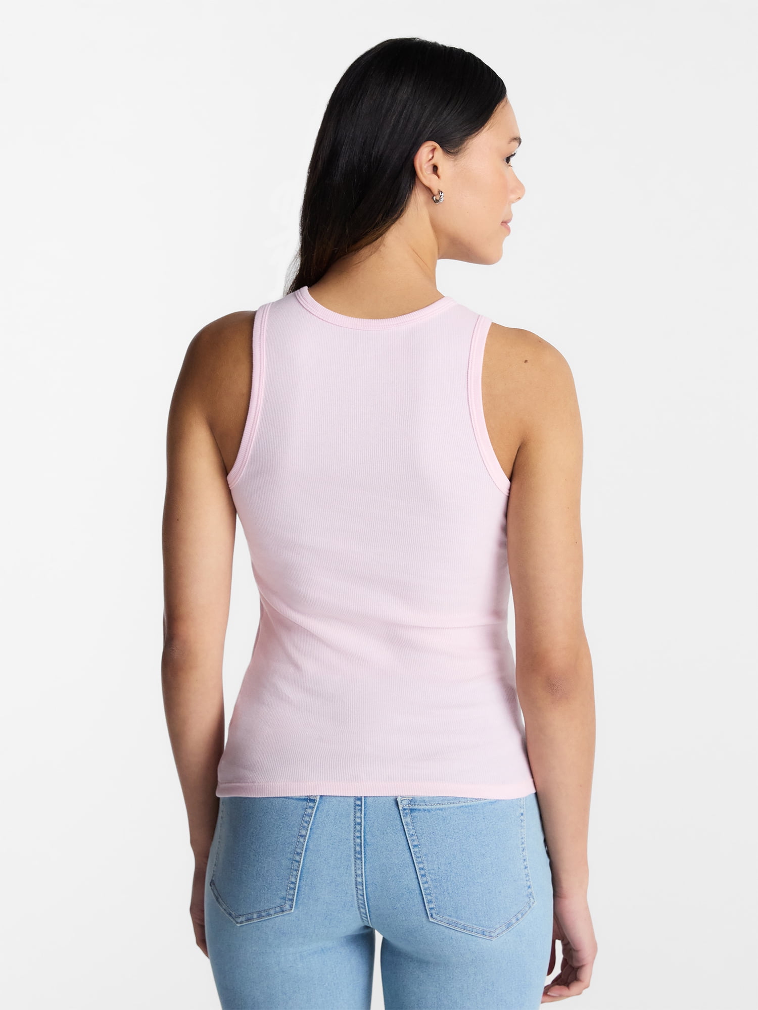 No Boundaries Ribbed High Neck Tank Top, Women's XXS-XXL