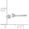 thumbnail image 2 of 14K White Gold 14Kw .15Ct I1 J-K Diamond Stud Push-On Post Earrings (2.7 X 2.7) Made In United States st2-15w, 2 of 5