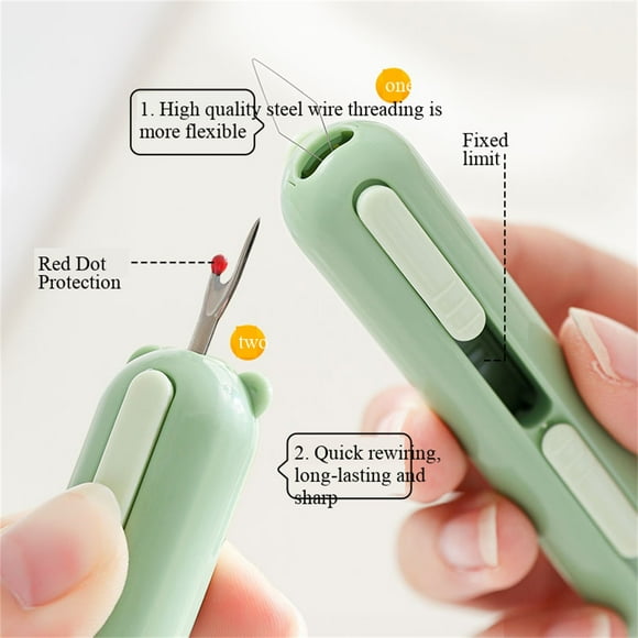 Needle Threader Tool 2 in 1 Sewing Aid Remover Hand Accessory