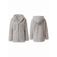 thumbnail image 3 of Women'S Light-Weight Warm Jacket PlZip Up Hoodie Fleece Winter Coat with Pockets Light Gray M, 3 of 6