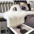 thumbnail image 3 of Zhengup Women Pearl Purse,Evening Bags, Artificial Pearl Clutch, Square Feather Handbags, White Purse for Party Wedding Travel, 3 of 6