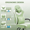 thumbnail image 6 of Hoffree Gaming Chair with Speakers Fabric Gamer Chair with footrest and massage Big and Tall Video Game Chair with Headrest and Lumbar Support for Adults, 6 of 10