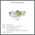 thumbnail image 5 of Gem Stone King 1.07 Cttw Green Peridot and Sky Blue Aquamarine 925 Silver and 10K Yellow Gold Ring for Women | Round 5MM | Gemstone Birthstone (Size 8), 5 of 5