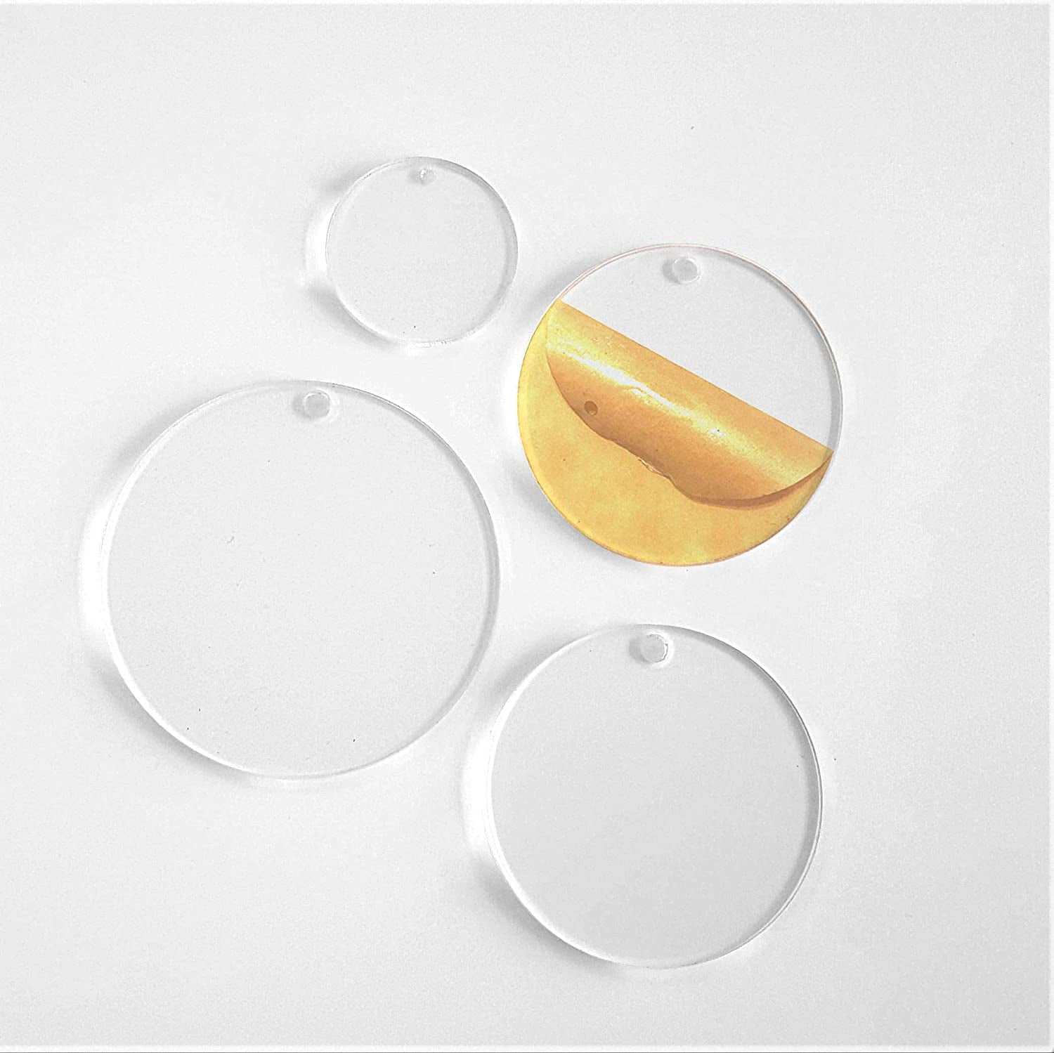 Round Clear Acrylic Disc Keychain Blanks with Metal Rings (3 Inches, 20  Pack)