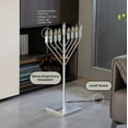 thumbnail image 2 of Large Modern Antique Silver Nine Branch Electric Chabad Style Hanukkah Menorah with Flame Shaped LED Light Bulbs, Perfect as Home Decor - Living Room Side Table, Dining Room and Entryway, 2 of 8