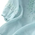 thumbnail image 5 of MIXUE Womens Summer Tops Floral Embroidered Round Neck Long Sleeve Fashion Casual Shirts For Women T-shirts Streetwear,Blue,L, 5 of 7