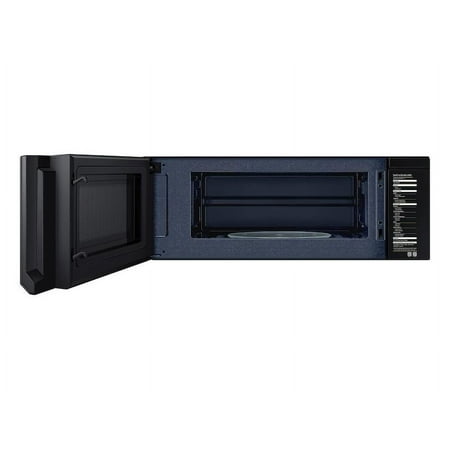 Samsung - 1.1 cu. ft. Smart SLIM Over-the-Range Microwave with 550 CFM Hood Ventilation, Wi-Fi & Voice Control - Black stainless steel