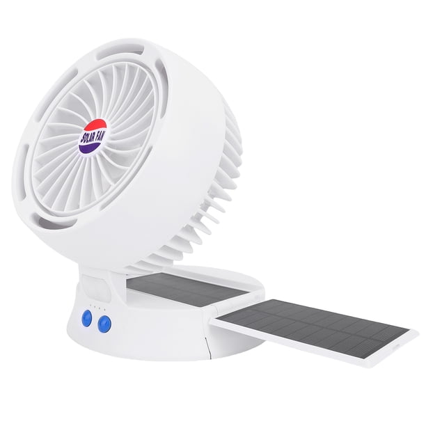 Ventilador Solar Para Acampar, Ventilador Portátil De ángulo Ajustable, Batería Recargable De 3 Brillos De 5200mAh Con Luz LED Para Camping