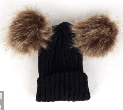 Justice Glitter Initial Double Pompom Beanie 
