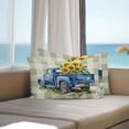 thumbnail image 5 of Blue Truck Yellow Sunflower Waterproof Outdoor Throw Pillow Covers 12''x20'' Pack 2, Pillow Cases Cushion Cover with Zipper, Sage Green Plaid Vintage Summer Washable Pillowcase for Poolside Sofa, 5 of 9
