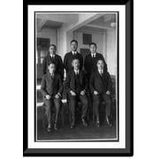 Historic Framed Print, Mitsubishi executives: R. Masaki, G. Kawai, T. Nagasaki, S. Hazama, K. Miyasaki and H. Shoda, 17-7/8" x 21-7/8"