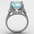 thumbnail image 3 of Womans Silver Aquamarine Ring Ring High polished (no plating) Stainless Steel Ring with AAA Grade CZ in Sea Blue TK1423, 3 of 4