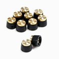 thumbnail image 3 of FASTROHY 10 perillas de amplificador de guitarra con tapa dorada, perillas de empuje para amplificador Marshall, color negro, 3 of 5