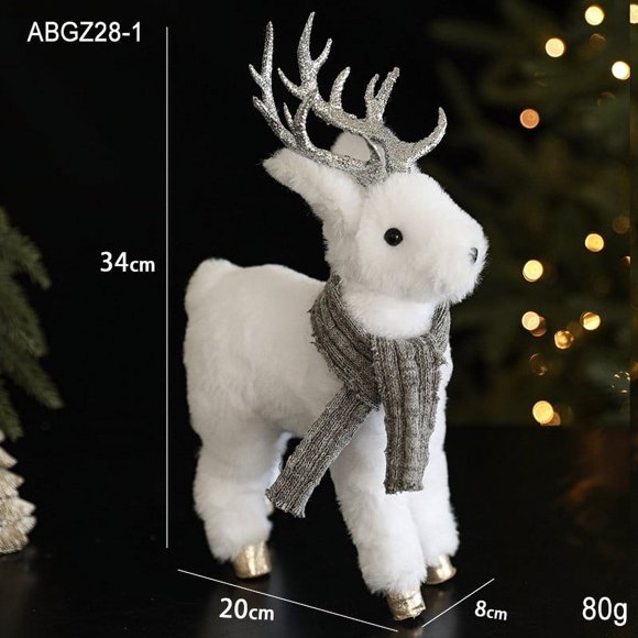 KTTECTOA Christmas Deer Xmas Reindeer Decoration Swedish Santa Deer Figurines Tomte Gnome W/Scarf Reindeer Horns Ornaments Home Decor Clearance Dorm Room Essential Canada Days
