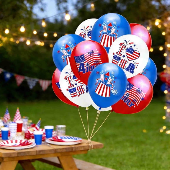 4Pcs Patriotic Balloons, American Flag Ornaments for Independence Day, Family BBQ Picnic Welcome Home Events