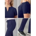 thumbnail image 4 of Adar Addition Go-Higher Scrub Set For Women - Notched V-Neck Scrub Top & Skinny Cargo Scrub Pants - A9600 - Navy - 3X, 4 of 7