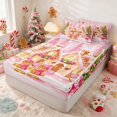 thumbnail image 3 of Manfei Nutcracker Zipper Twin Comforter Sets with Fitted Sheet and 2 Pillowcases Christmas Zipper Bedding Set, Lilac White, Pink Reversible, 3 of 7