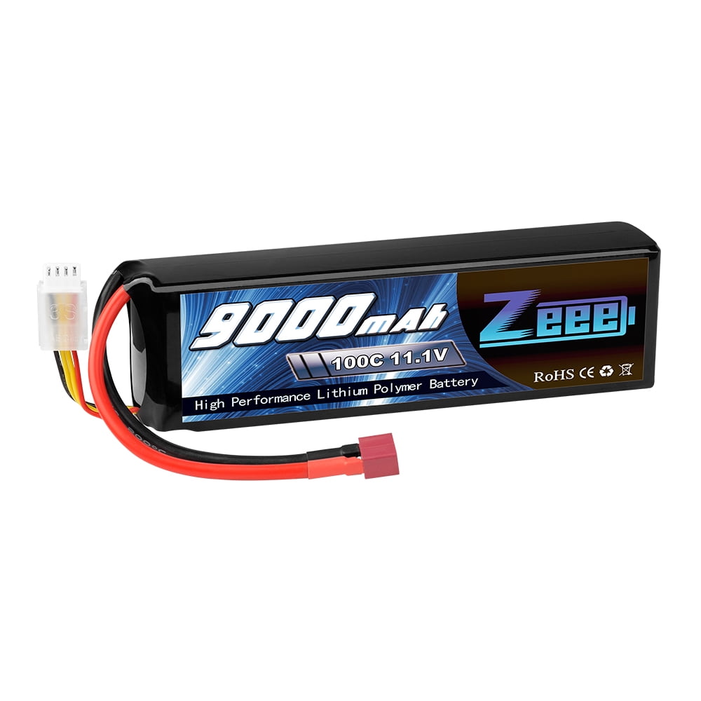 Zeee 11.1V 100C 9000mAh 3S LiPo Battery Deans Connector Soft Case with Metal Plates for RC Car Truck Tank