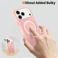 thumbnail image 5 of Magnetic for iPhone 17 Pro Case, Shock-Absorbent Anti-Fingerprint Matte Protective Back Cover with Ring Kickstand, Anti-Scratch PC+TPU Non-Slip Slim Wireless Charging Phone Case, Pink, 5 of 6