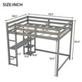 thumbnail image 2 of Royard Oaktree Full Size Loft Bed with Built-in Desk and Shelves Wood Loft Bed Frame with Guardrail and Ladder, No Box Spring Needed, Gray, 2 of 7