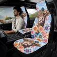 thumbnail image 2 of Xoenoiee Blue Boho Mandala Highland Cattle Print Car Seat Covers Set Waterproof Leather Front Seat Covers with Safety Shoulder Pad and Armrest Cover, Non-Slip 5 Pack Automotive Interior Accessories, 2 of 7