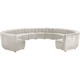 thumbnail image 1 of Meridian Furniture Sectionnel Modulaire 13 Pcs en Velours Crème Limitless, 1 of 7