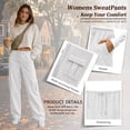 thumbnail image 3 of TEMOFON Fleece Lined Cargo Sweatpants for Women High Waist Drawstring Wide Leg Straight Leg Thermal Joggers Loose Warm Athletic Lounge Pants with Side Cargo Pockets, 3 of 8