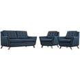 thumbnail image 2 of Modway Beguile 3 Piece Upholstered Fabric Living Room Set in Azure, 2 of 6