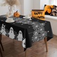 thumbnail image 2 of Halloween Tablecloth 60x104Inch Spooky Ghost Spider Web Black Table Covers Washable for Indoor Outdoor Dining Home Party Holiday Decorations, 2 of 6