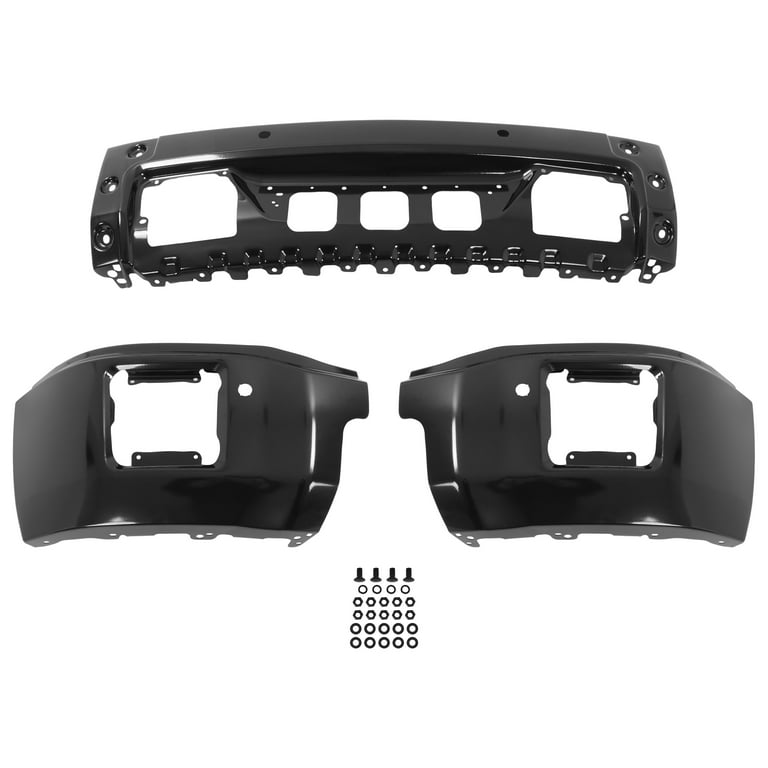 KOJEM Front Bumper Face Bar Fits for 2014-2015 GMC Sierra 1500 w/Fog Light Holes Powder Coated