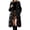 Black, variant on Womens Coats Hooded Long Horizontal Quilted Puffer Coat Full Zip Warm Winter Jacket, Brown S-3XL