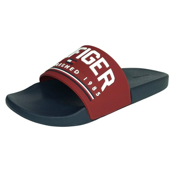 Tommy Hilfiger Eldin Men's Slide Sandals Navy Blue/Red 13 D (M)