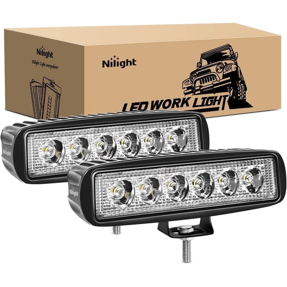 Nilight Led Light Bar 2PCS 18w Spot Driving Fog Light Led Pods Off Road Lights Boat Lights Driving Lights Led Work Light SUV Lamp
