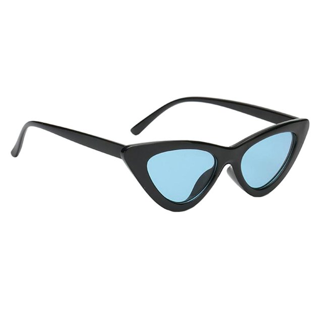Gafas de sol del ojo de gato de las mujeres Gafas de terre retro vintage Rectángulo Retro Marco clásico Unisex - Azul + Negro Black fram Blue lens Magideal Gafas de sol del ojo de gato de las mujeres